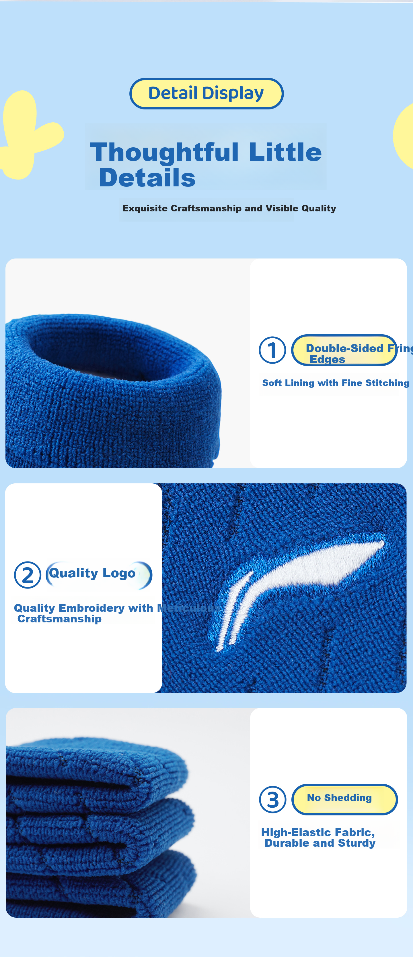 Li-Ning Kids Sports Wristband Sweat-Absorbing Wrist Towel for Badminton Basketball Volleyball Tennis Tendonitis Wrist Injury Support 8