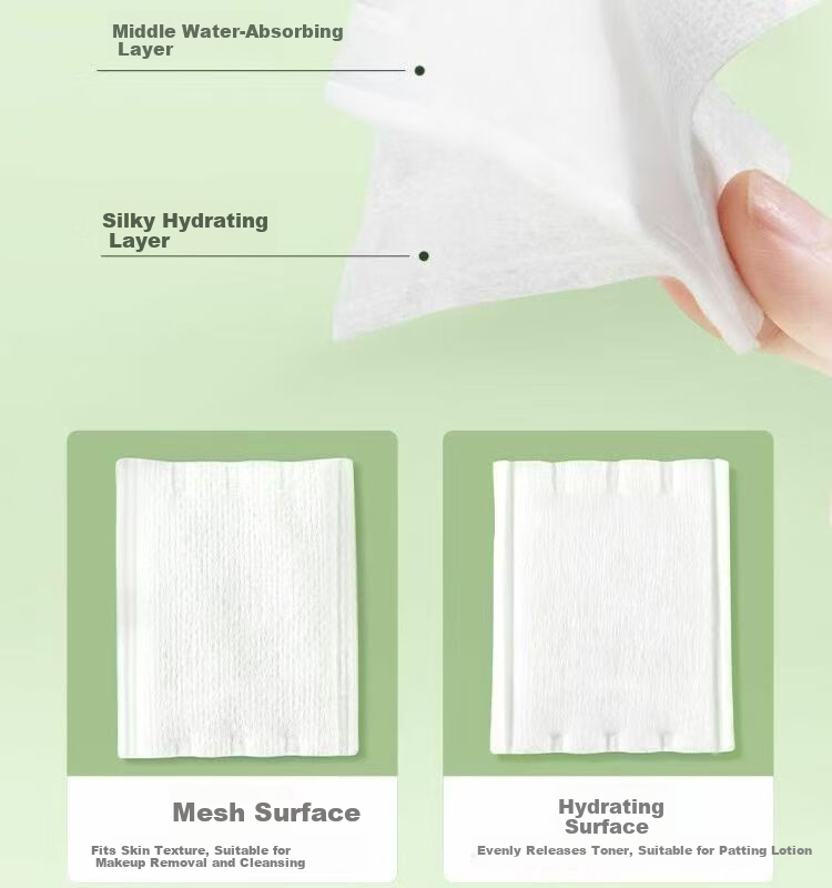 Plant-Based Makeup Remover Cotton Pads, Dual-Use Dry and Wet Facial Cleansing and Nail Polish Removal, Skin-Friendly, 200 Pieces per Bag 6