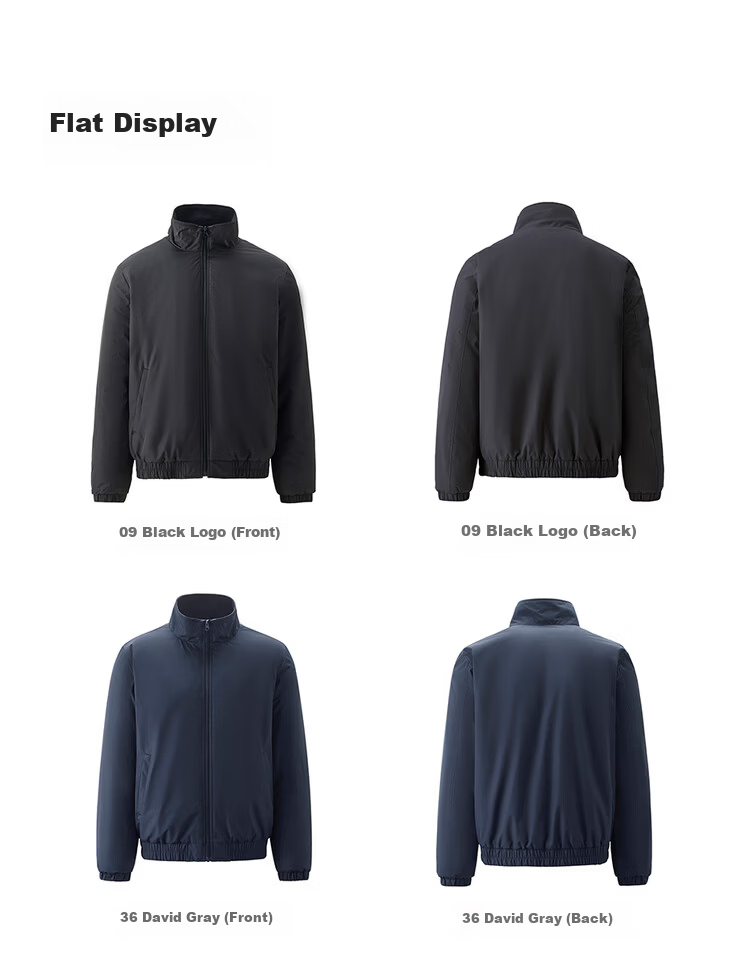 Giordano Men's Cotton Padded Outdoor Jacket New Windproof Solid Color Stand Collar Long Sleeve Cotton Jacket 01075683 19