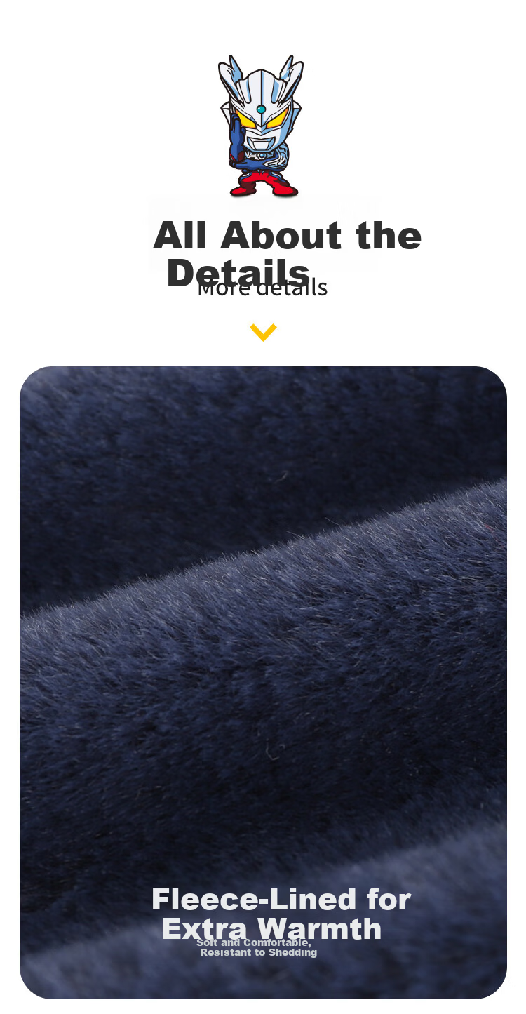 ULTRAMAN Kids Scarf and Hat Set Autumn Winter Warm Fleece Scarf for Boys AHM10054 Navy Blue 4