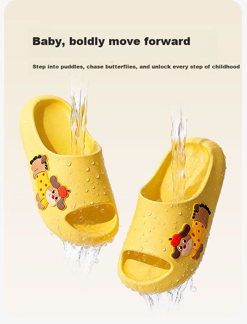 Pig Daddy Kids Slippers Boys Girls Indoor Home Bathroom Non-Slip Summer Sandals Yellow Size 22 2026 New Model 4