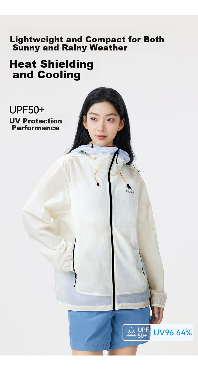 CAMEL Outdoor Sun Protection Jacket 2026 Spring Summer New Unisex Cooling Water-Repellent Sunproof Coat (Li Keyi Same Style) 2