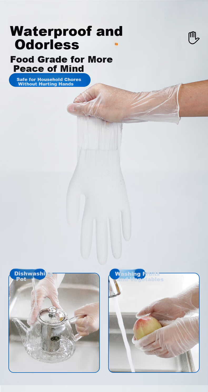 INTCO Disposable Gloves TPE Gloves 200 Medium-Sized Food-Grade Gloves for Household, Kitchen Cleaning, Catering, Crayfish 6