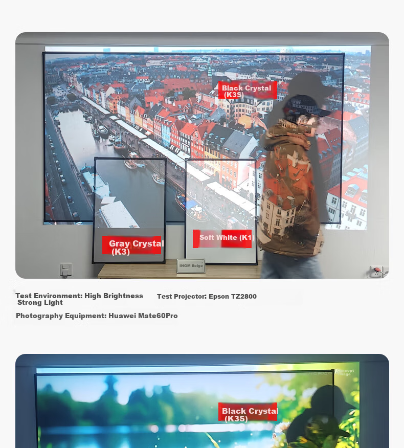 JINGMI Heavy-Duty New 80-Inch Ultra-Thin High-Brightness Frame Screen K1S TPU Material HD White Quick-Install No-Drill Narrow-Edge Wall-Mounted Projection Screen 2