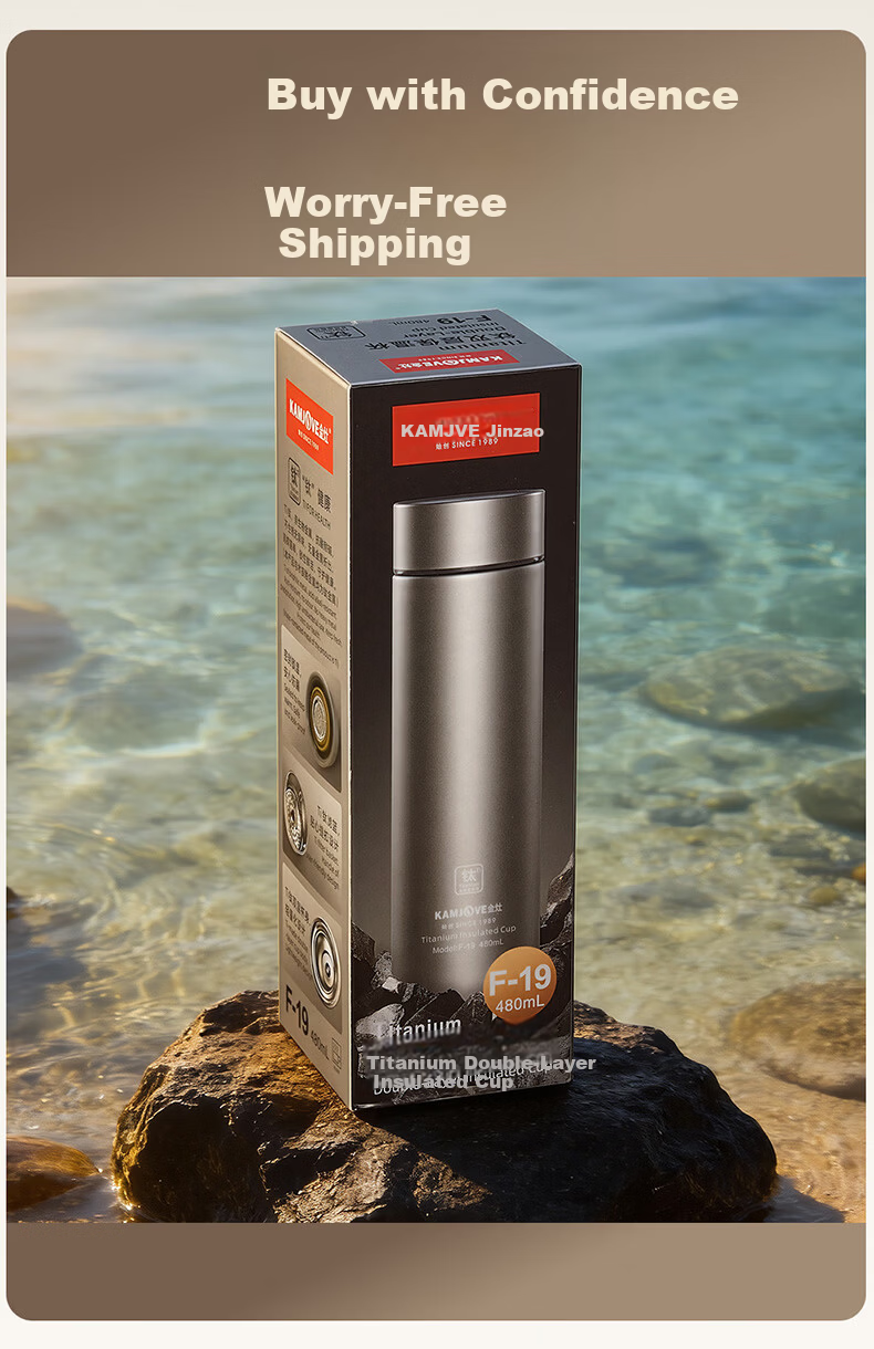 KAMJOVE Titanium Insulated Water Bottle Pure Titanium Inner and Outer Cup Portable Tea Cup for Men and Women 13