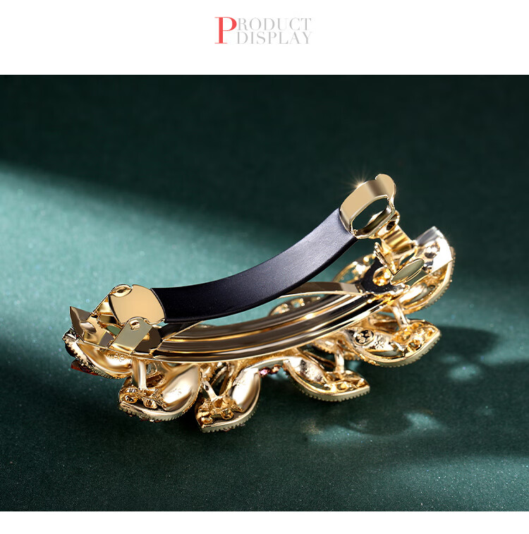 CHIMERA High-End Crystal Hair Clip for Women, Elegant Barrette, Back of Head Spring Clip, Straight Clip, Mid-Autumn Festival Gift 4