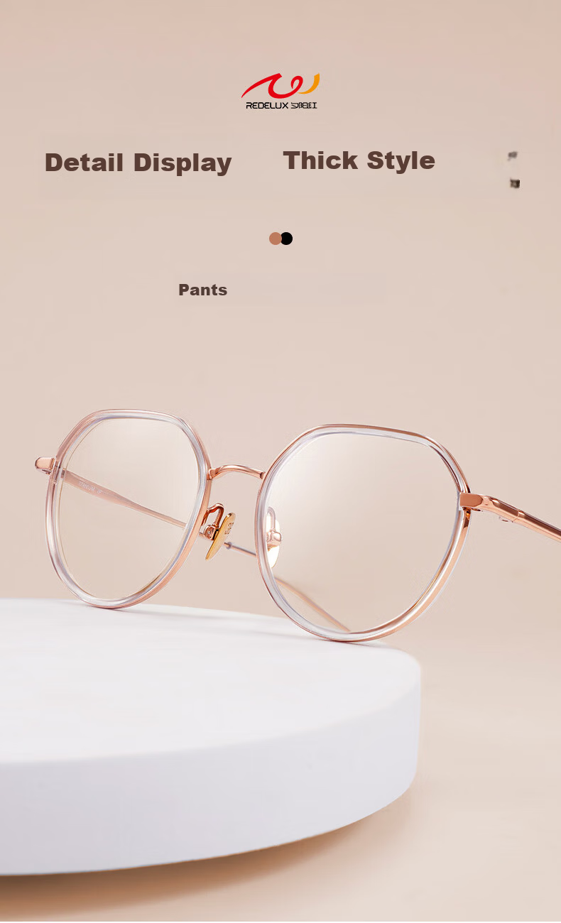 Sunset Red Women's Reading Glasses Pure Titanium Ultra-Light Blue Light Blocking HD Eyewear Youthful Appearance Gift for Mom E309M +2.00 Diopter 1