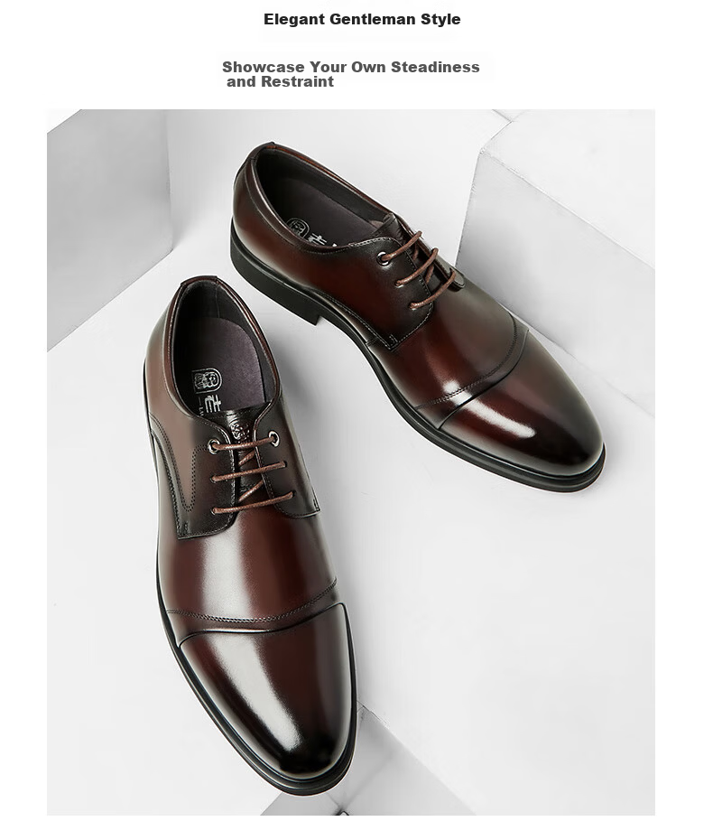 LAORENTOU Pointed Toe Leather Shoes for Men, Casual Soft-Soled Formal Business British Style Work Shoes, 200240 Black Hollow-Out, Size 40 12