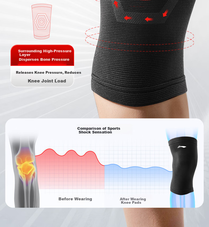 Li-Ning Knee Brace Sports Summer Thin Men Women Running Meniscus Injury Joint Cold Legs Mountaineering Basketball Badminton Special 12