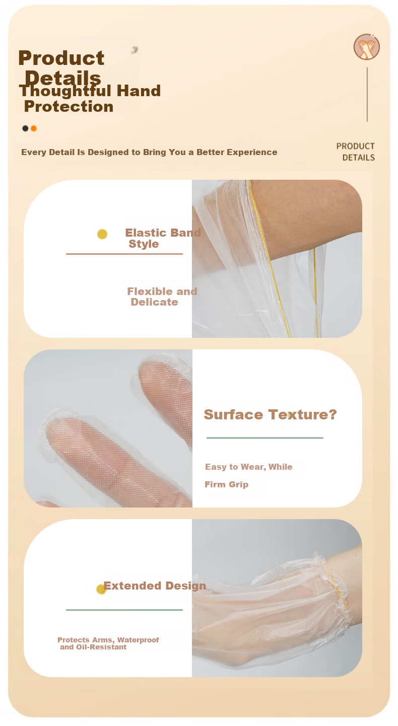 Jiansi Disposable Gloves POE 200pcs One Size Food Grade Kitchen Catering Beauty Household Cleaning Waterproof Dishwashing Gloves 8