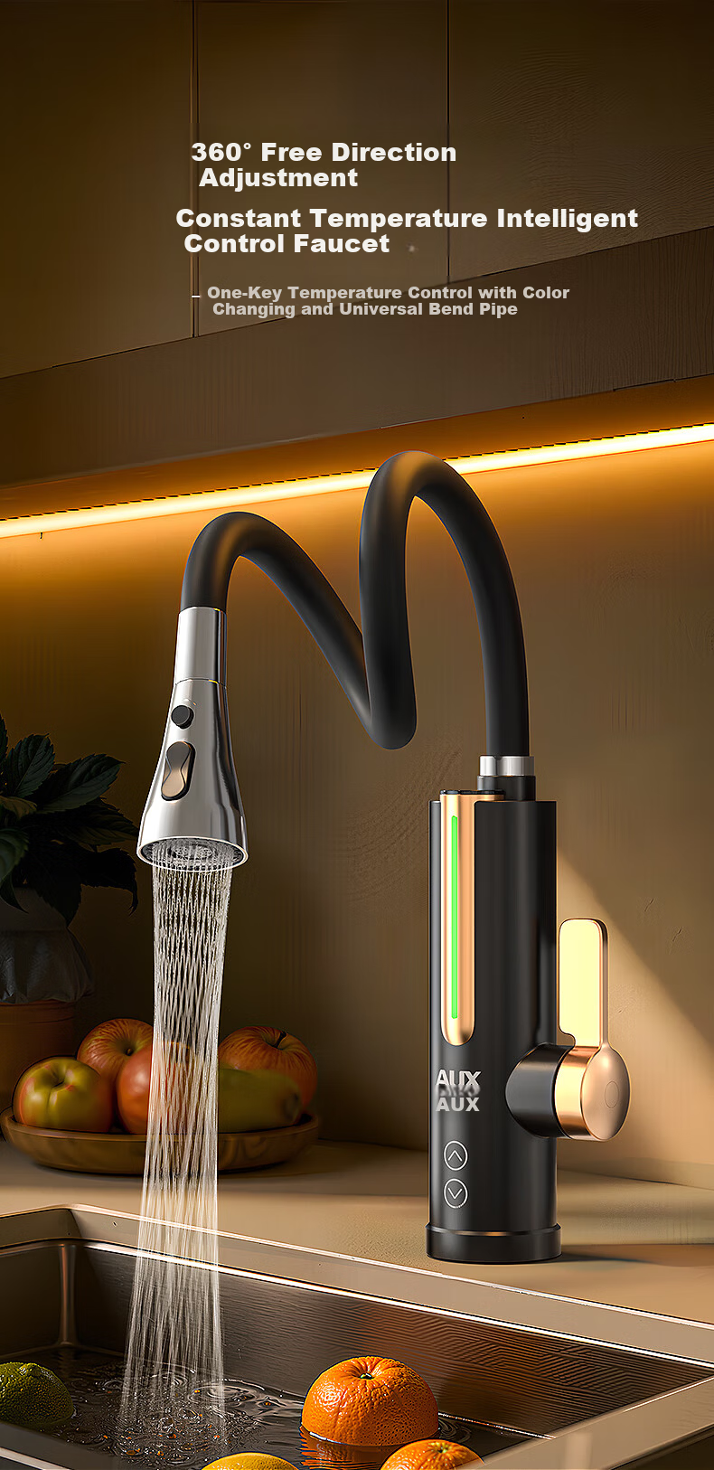 AUX Electric Instant Hot Water Faucet Dual-Use Kitchen and Balcony Heater Hot and Cold Water Heater 3