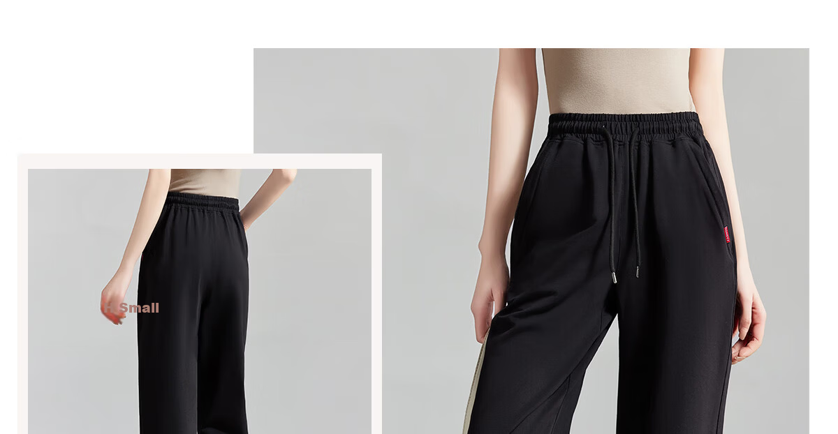 Chushen Spring Autumn Women's Elastic High Waist Slim Straight Korean Student Sweatpants Casual Pants S137R1257 12