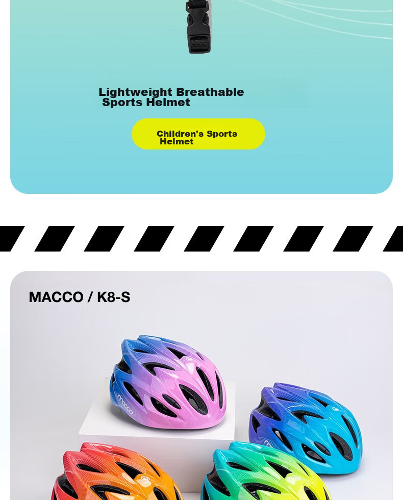 Mico Roller Skating Protective Gear Kids Bicycle Inline Skates Scooter Riding Helmet Protective Gear Set Blue Large Size 2