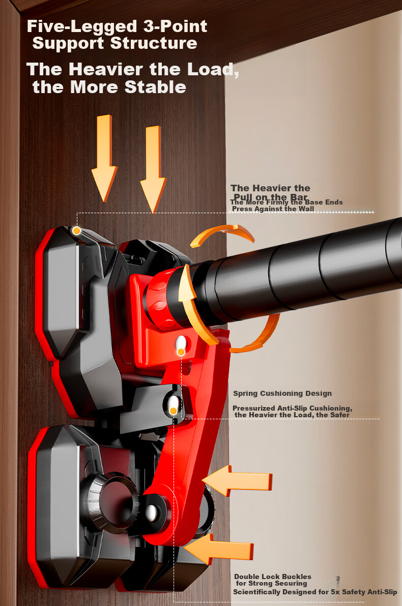 Peak Indoor Pull-Up Bar Home Doorway Fitness Equipment for Children and Adults No Drilling Required Short 8