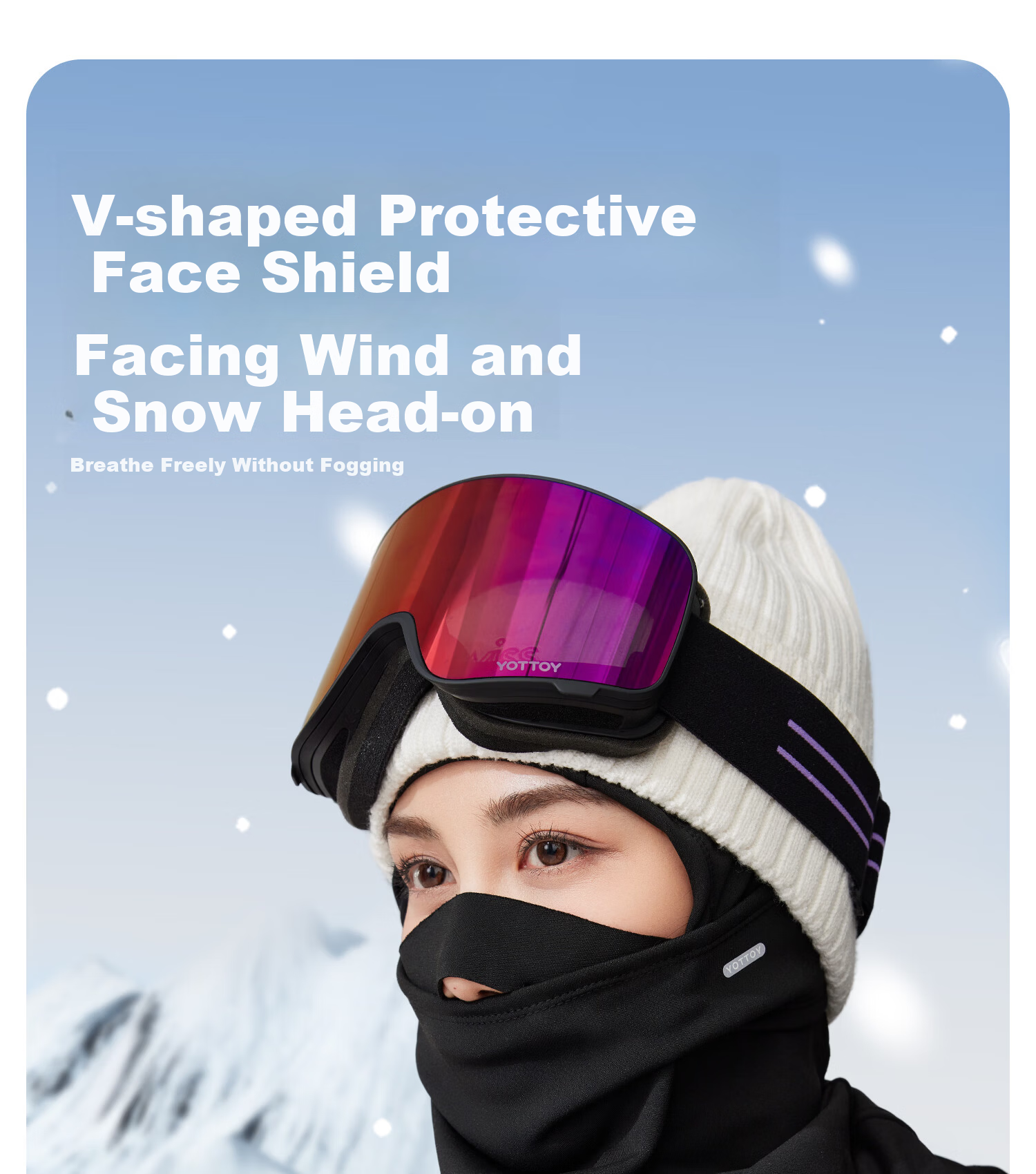 Yottoy Ski Mask Face Cover Unisex Outdoor Mountaineering Cycling Autumn Winter Windproof Warm Ski Gear Non-Slip Headband Style 1
