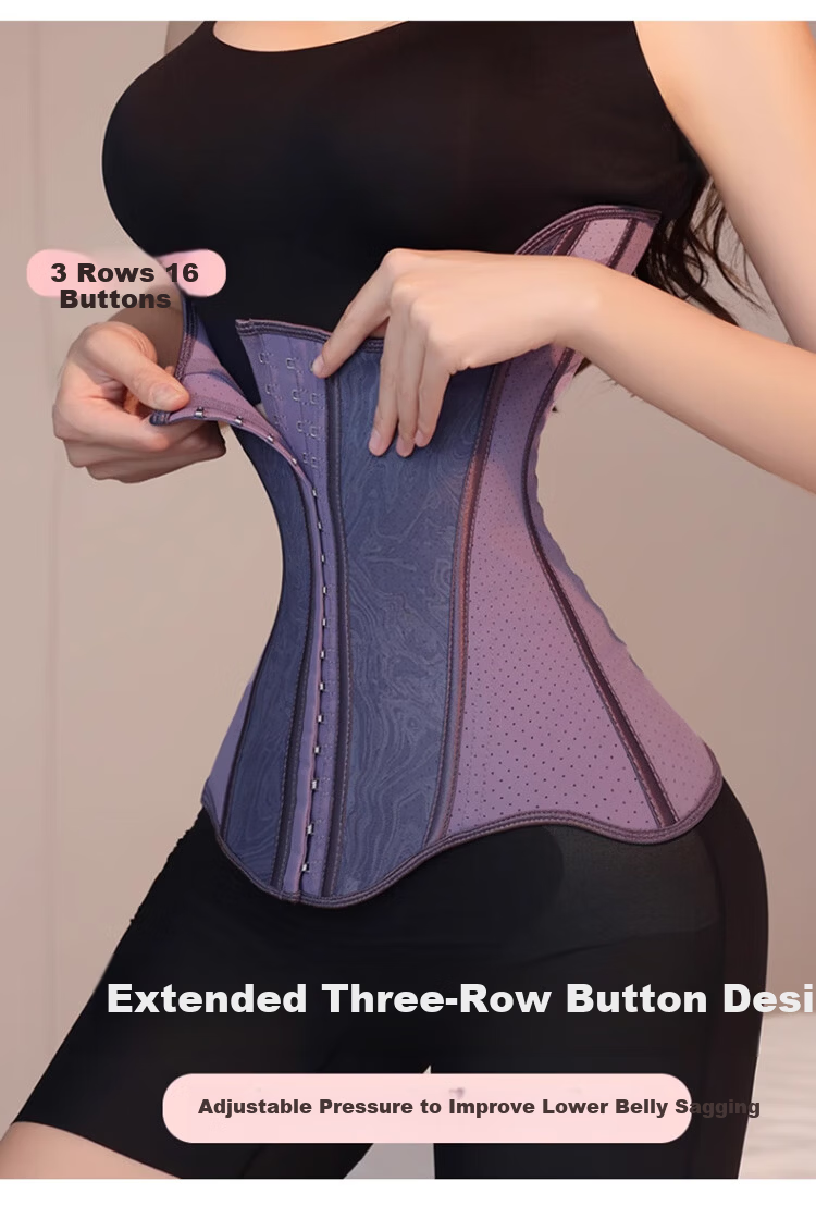 GRACEWELL Strong Abdominal Binder Slimming Summer Thin Waist Trainer for Prolonged Sitting Waist Support Fitness Waist Belt Purple M 7