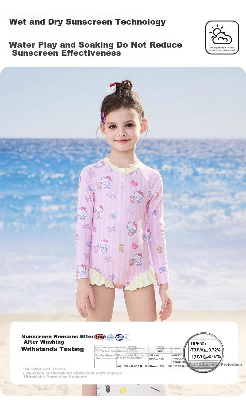 F.DYRAA & Hellokitty Kids Girls Sun Protection Swimwear Set A Class Three-Piece KC522C0012E Pink Size 130 4