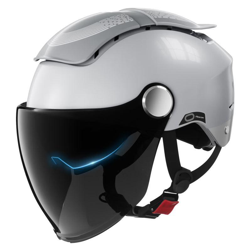 Feige Suprek Dual Sunroof Electric Vehicle Helmet 3C Certified Summer Unisex Half Helmet for Electric Bike Motorcycle Safety Helmet 966 Titanium Gray Double Lens [Photochromic Smart Color-Changing Lon