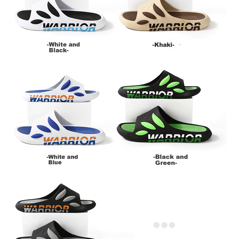 Warrior Official Men's Slippers 2026 Summer Indoor Men's Sandals Outdoor Beach Shoes White Blue Size 43-44 7
