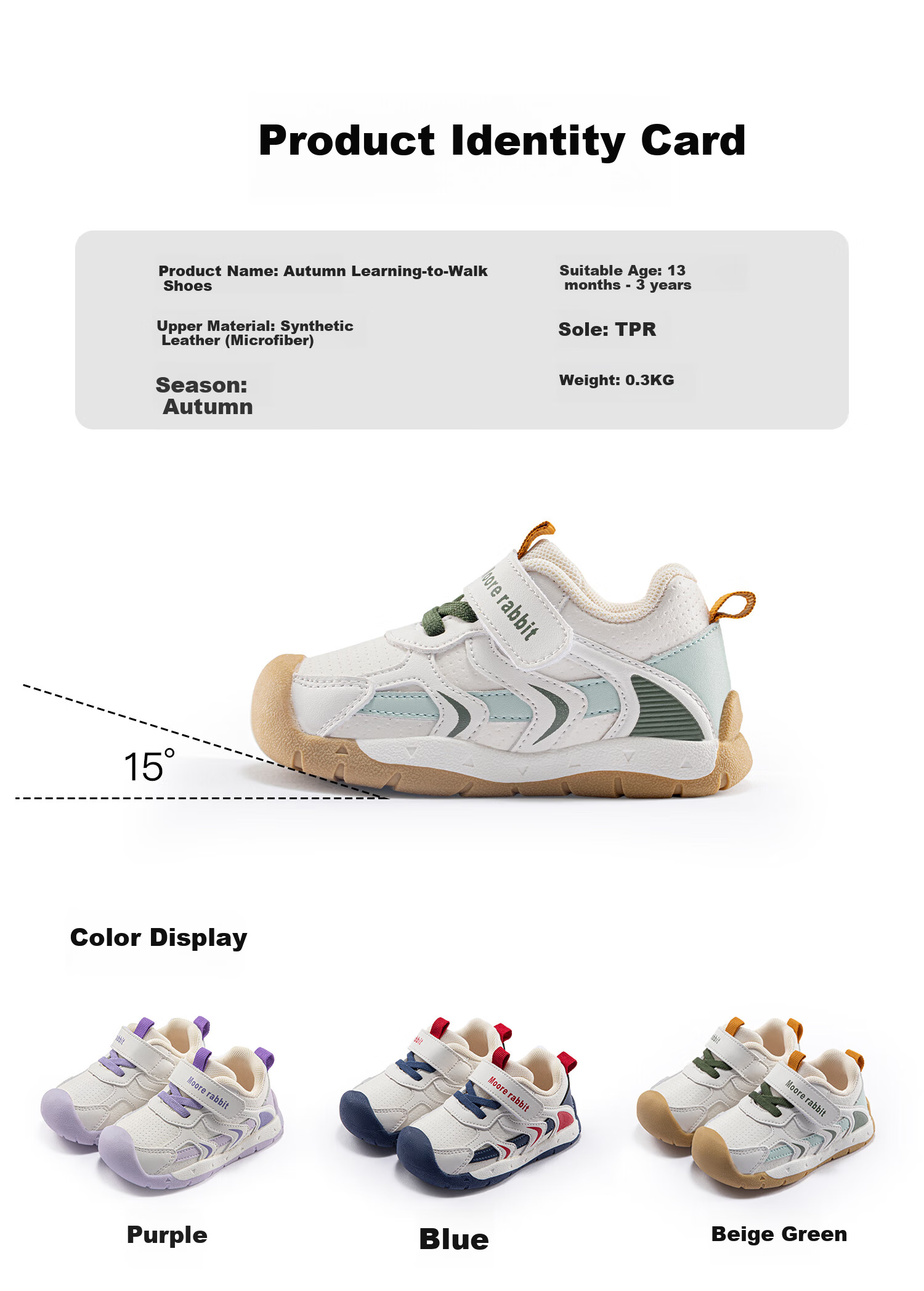 Moertu Children's Spring And Autumn New Style Soft-Soled Walking Shoes, Boys' Steady Shoes, Girls' Cartoon Shoes, Waterproof Anti-Kick Shoes 4