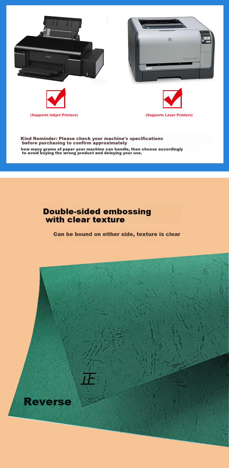 Doton 230g A3+++ Embossed Leather Texture Cover Paper 297*480mm White 100 Sheets for Binding Machine Faux Leather Texture Proposal Document Contract Cover Cloud Paper 9