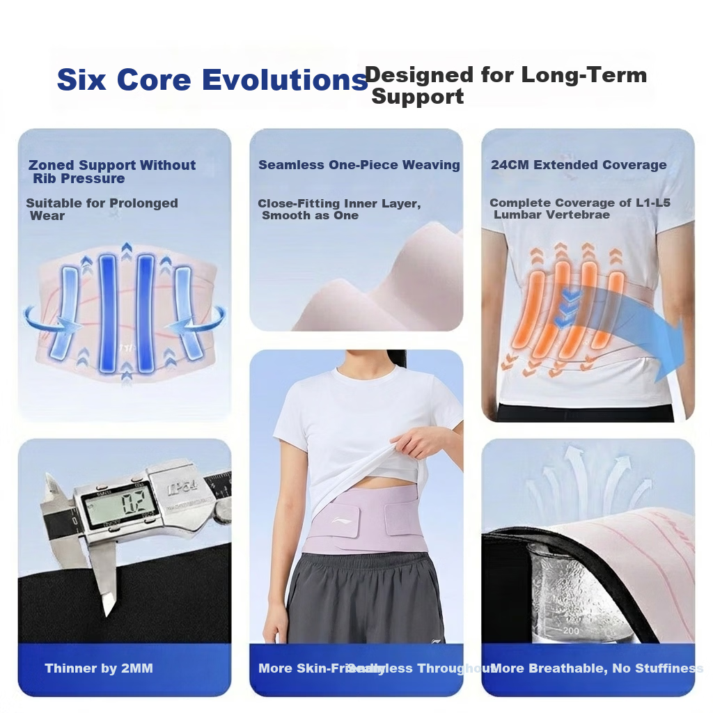 LI-NING Sports Waist Support Belt Professional Breathable Fitness Training Waist Trainer Slimming Running Squat Belt for Women