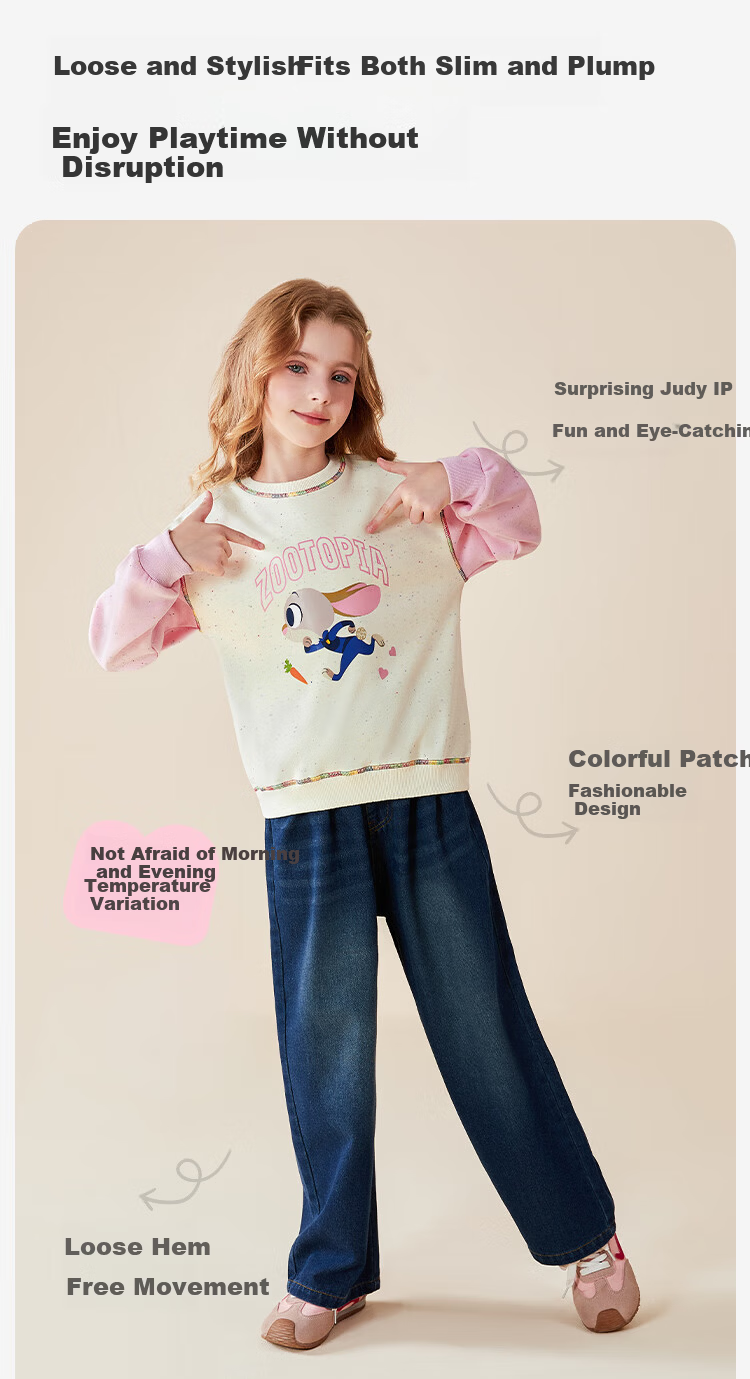 Disney Girls' Zootopia Sweatshirt Stylish Spring Pullover for Kids ZL160119 Navy Blue Size 140 2