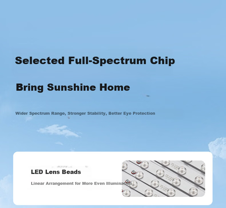 Laberta Full Spectrum Ceiling Light Bedroom Simple Modern Eye Protection Anti-Glare Children's Room Lighting Remote Control Stepless Dimming - 80W 10