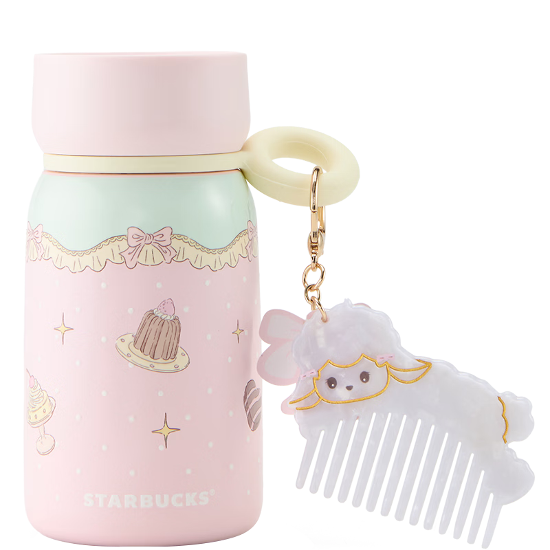 Starbucks Summer Dessert Party Series Stainless Steel Insulated Tumbler with Charm 300ml Coffee Cup Water Bottle Holiday Gift