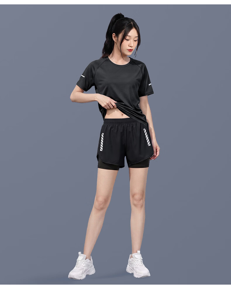 BURUITE Women's Summer Lightweight Quick-Dry Sportswear Set Badminton Yoga Fitness Training Running Apparel 12