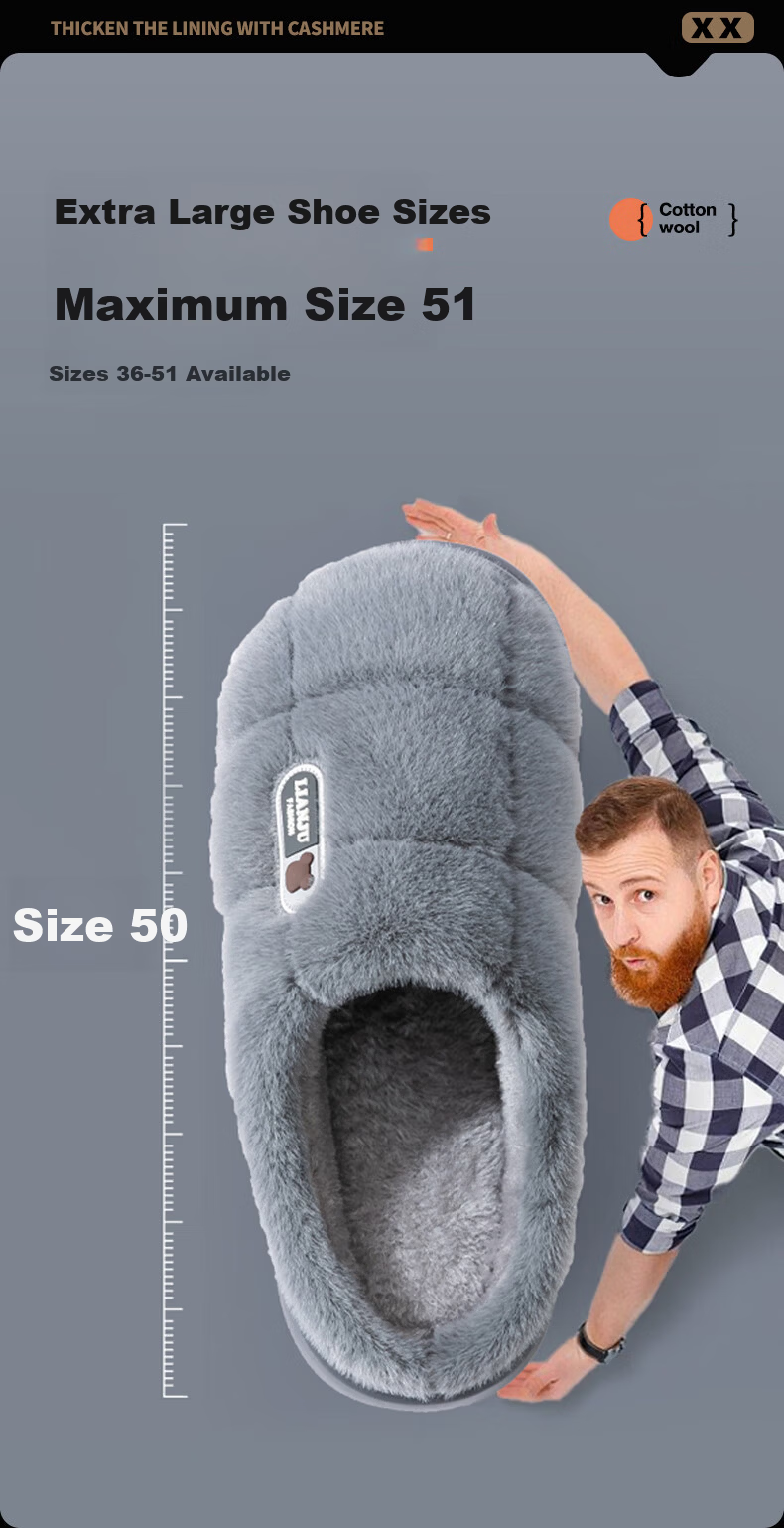 YUZHAOLIN Unisex Winter Fashion Plush Warm Indoor Cotton Slippers YG881 3