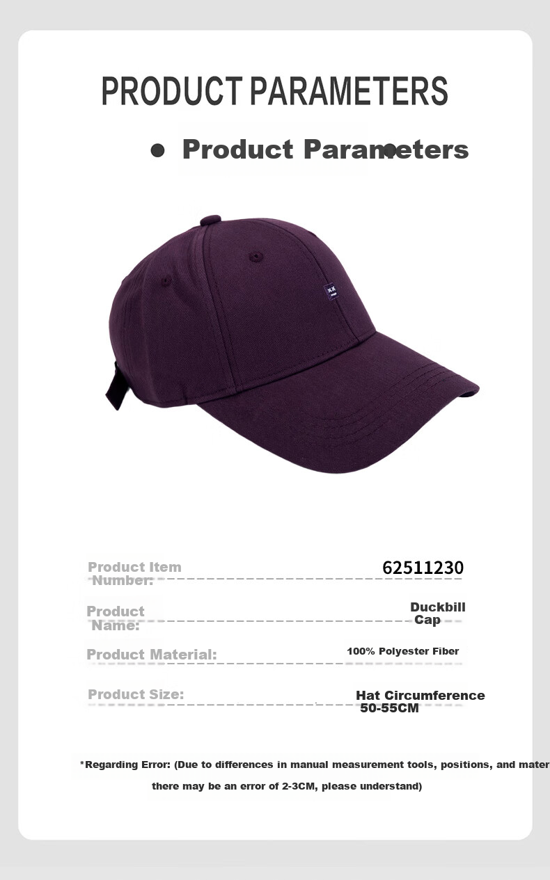 Unisex Embroidered Baseball Cap Spring Summer Slim Face Couple Style Oversized Navy Blue One Size 6