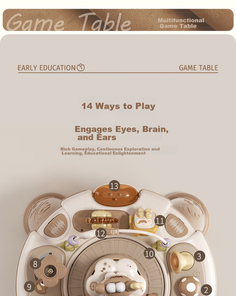 BEN NI Baby Toy 1-3 Years Game Table Building Blocks Table Educational Busy Board Hand Drum Electronic Keyboard Children's Day Gift 11