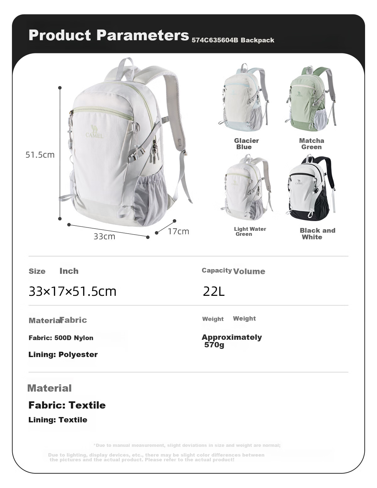 Camel Cloud Shadow Travel Backpack Women Lightweight Travel Bag Student School Backpack Outdoor Hiking Climbing Men Mountaineering Bag 17