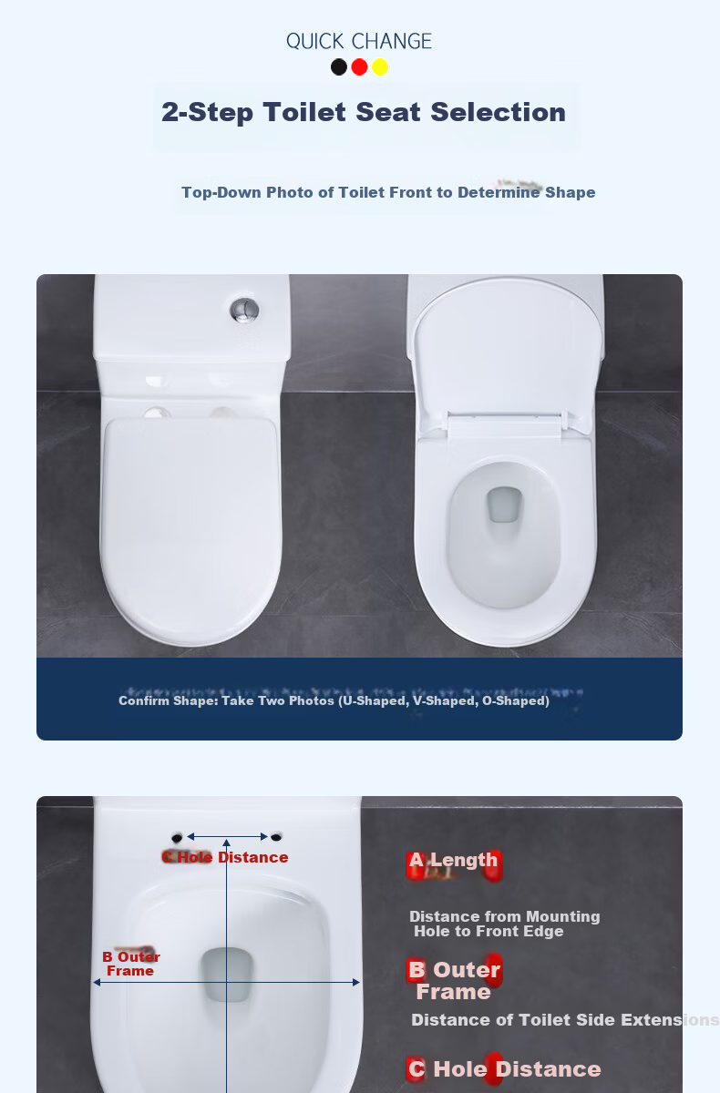 JROR [Germany] Universal V-Shaped Thickened Toilet Seat Cover Slow-Closing Pressure-Resistant Toilet Ring 4