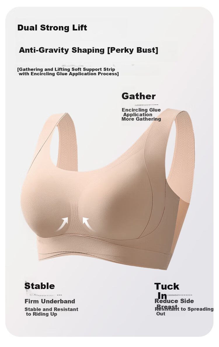 GRACEWELL [Lift And Support to Prevent Sagging] Thin Large-Bust Minimizer Women's Underwear, Seamless Foundation Bra, Side Support Brassiere 2
