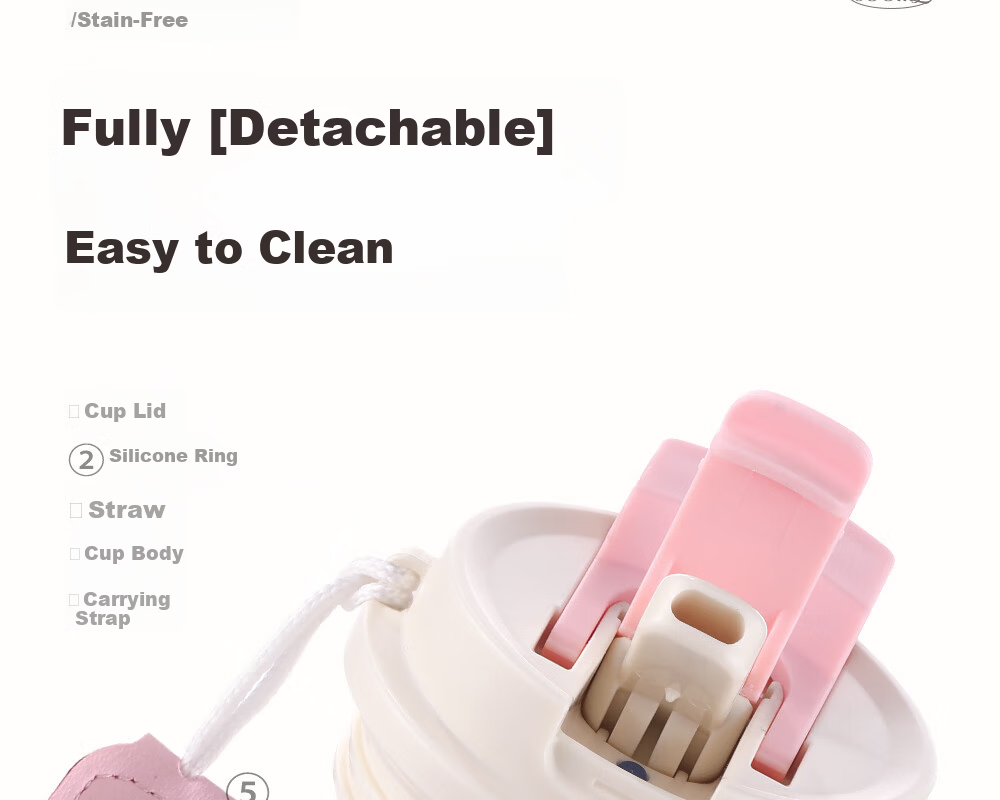Fuguang Insulated Coffee Water Bottle for Women 316L Stainless Steel High-Quality Large Capacity Straw Car Travel Tea Cup Gift 19