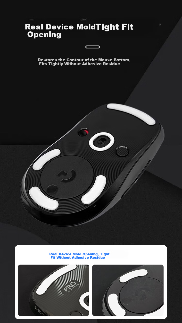 Huoxi Gpw1 Mouse Anti-Slip Sticker, Gpw4 Zhuque Anti-Slip Sticker, Dog Shit King First And Fourth Generation Stickers, Sweat-Absorbing Anti-Slip Anti-Scratch Gaming Mouse Sticker, Black Gengui Full Coverage 2