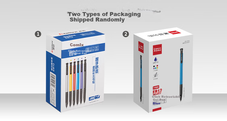 COMIX 60-Pack 0.7mm Retractable Ballpoint Pens Blue Soft Grip Office Stationery EB12 9