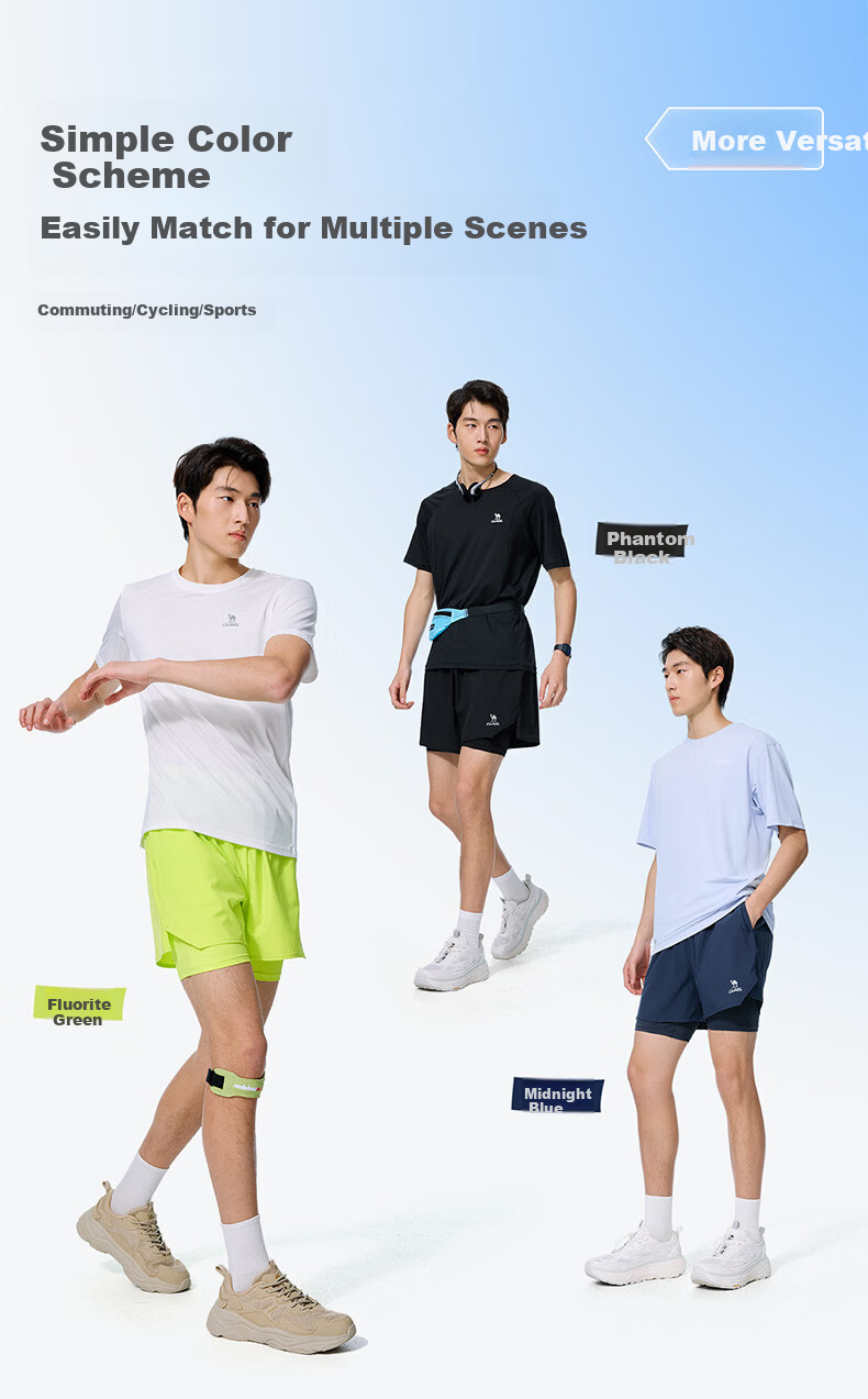 CAMEL Quick-Dry Men's Sports Shorts Anti-Exposure Fitness Training Running Pants C16BA4L0075 Fluorite Green XL 5