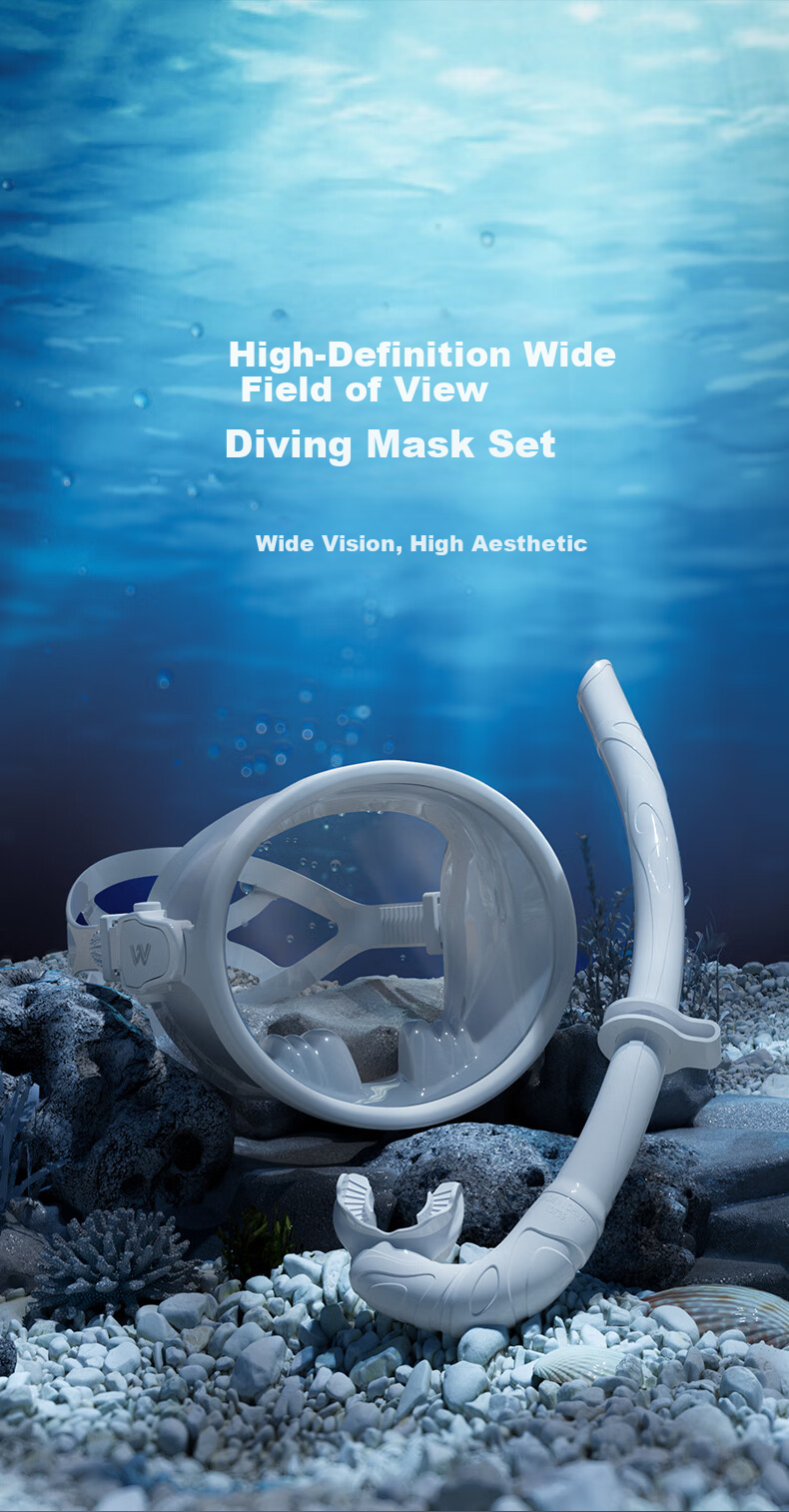 WATERTIME Shuichuan Snorkeling Mask Diving Goggles Snorkel Set Freediving Mask Breathing Apparatus Snorkeling Gear Black 1