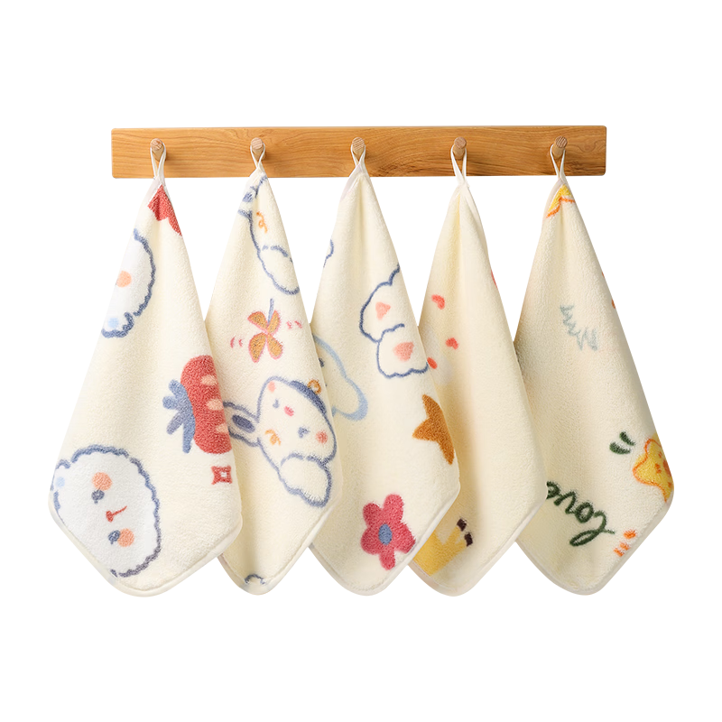 MINISO Kids Square Towel Super Absorbent Soft Cotton-Like Hand Towel Quick-Dry Face Towel