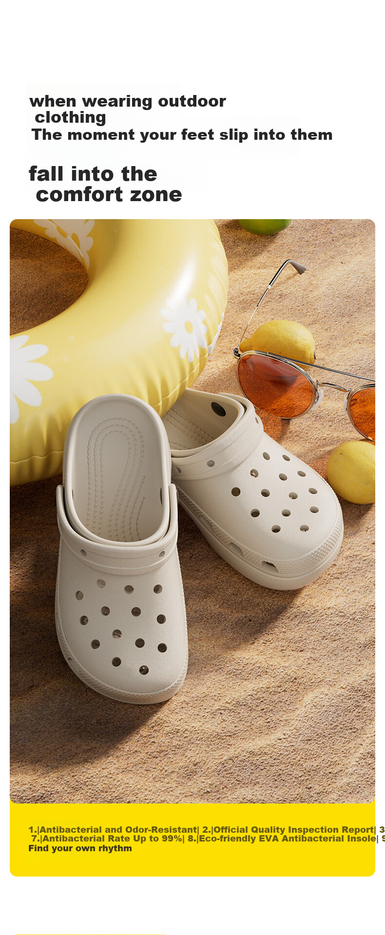 Genmai Height Increasing Thick Sole Clog Shoes for Women Summer Outdoor Non-slip Beach Sandals Comfortable Slippers White Size 39-40 1