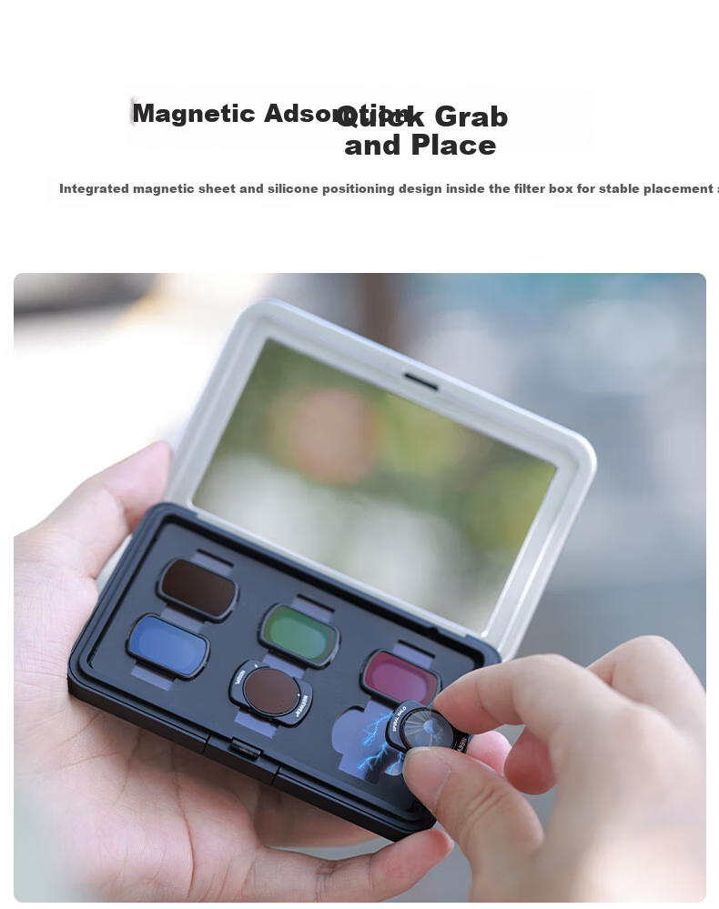 NEEWER Magnetic Quick-Release Filters for DJI Pocket 3 ND/UV/CPL/Black Soft Pocket 3 Camera Lens Polarizing Light-Reducing Special Effects Starlight Magnifier Accessories 8