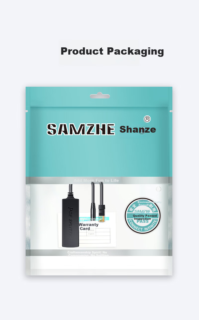 SAMZHE POE Repeater One-to-Two 100Mbps Switch Camera Network Repeater Extender 1 In 2 Out Home Surveillance Network Power Splitter ZXQ-01B 10