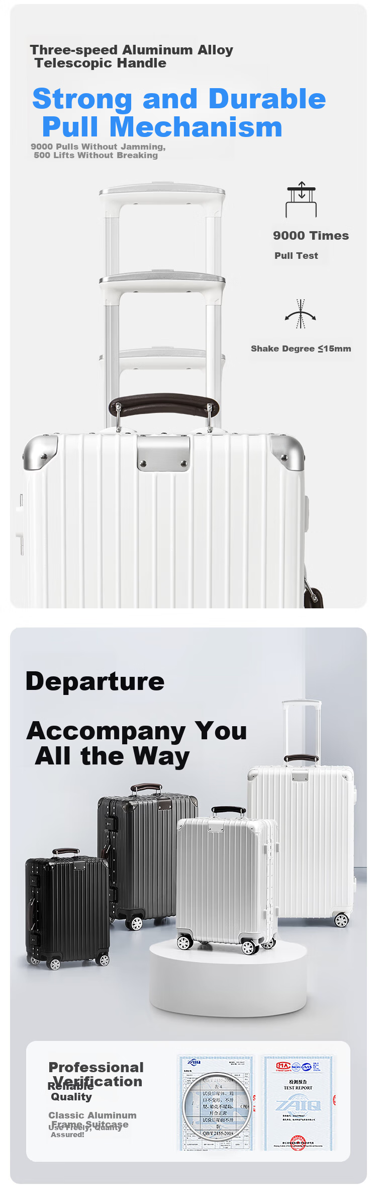 Wangyiyanxuan 3.0 Upgraded Aluminum Frame Little Warrior PC Trolley Suitcase Business Luggage Travel Case Elegant White * Frosted 20 Inch 5