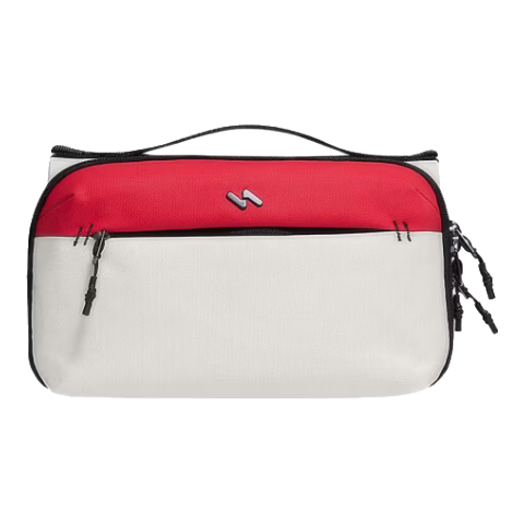 Inateck Four-Fold Volcano Storage Bag for Digital Accessories and Data Cables, Desktop Accessory Organizer, Elf White – Includes Shoulder Strap