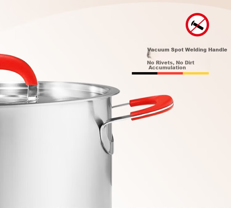 Fissler Little Red Handle Series 24cm Stainless Steel Double Handle Deep Soup Pot with Steel Lid 3