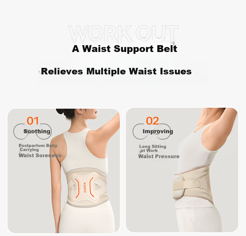 Kepufi Waist Massager Warm Palace Belt Menstrual Relief Waist Support Heat Moxibustion Massage for Lumbar Strain Practical Gift for Elders Parents Mother's Day Boyfriend Girlfriend W15s 4