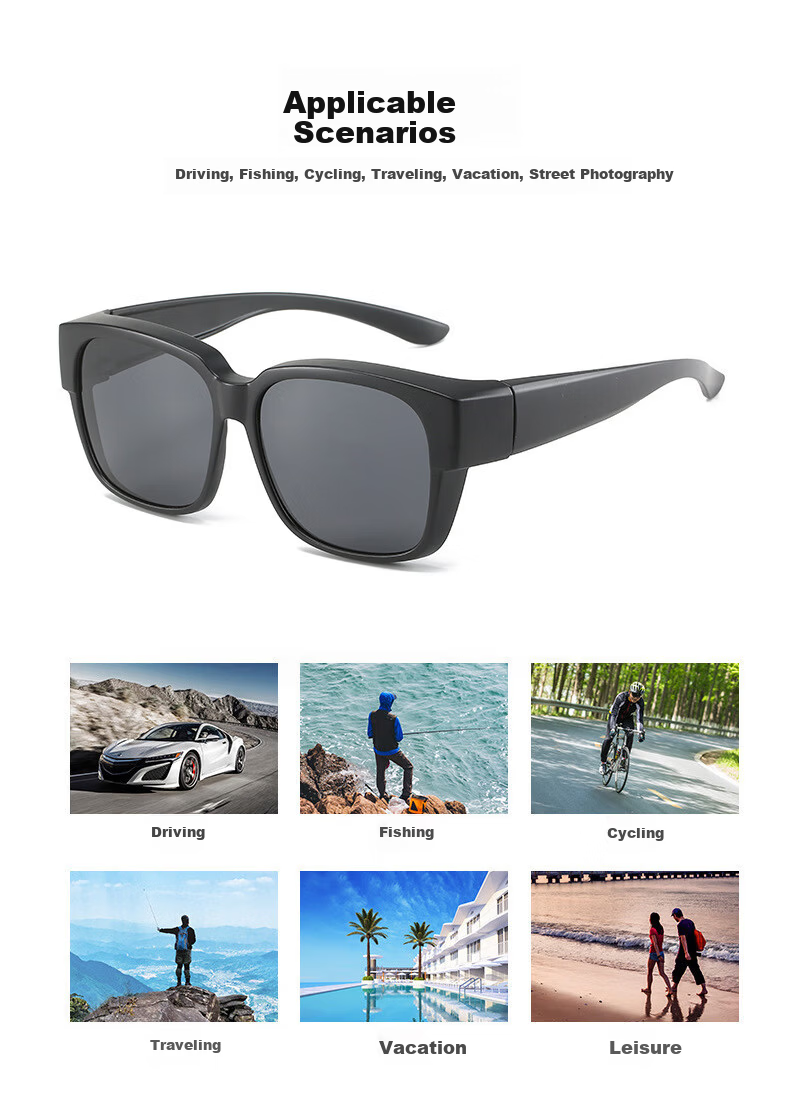 Jimmy Orange Unisex Trendy Clip-On Sunglasses UV Protection Polarized Driving Glasses for Men and Women 6